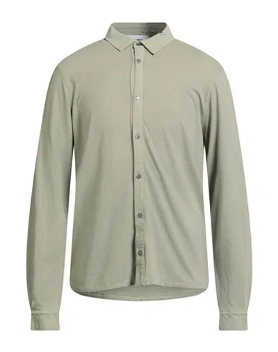 Alpha Studio Man Shirt Sage Green Size 42 Cotton, Elastane