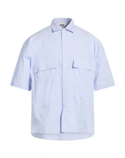 Alpha Studio Man Shirt Sky Blue Size 42 Cotton