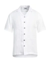 Alpha Studio Man Shirt White Size 38 Linen