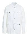 Alpha Studio Man Shirt White Size 42 Linen In White