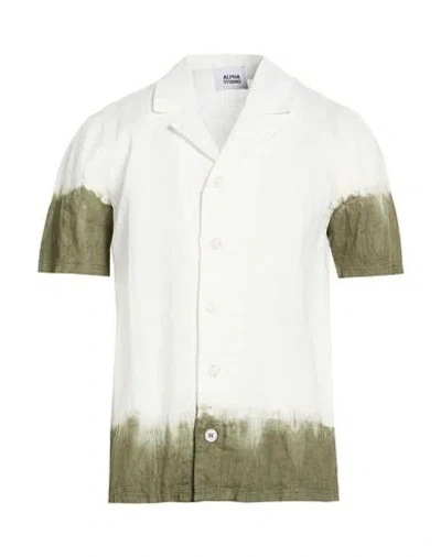 Alpha Studio Man Shirt White Size 42 Linen