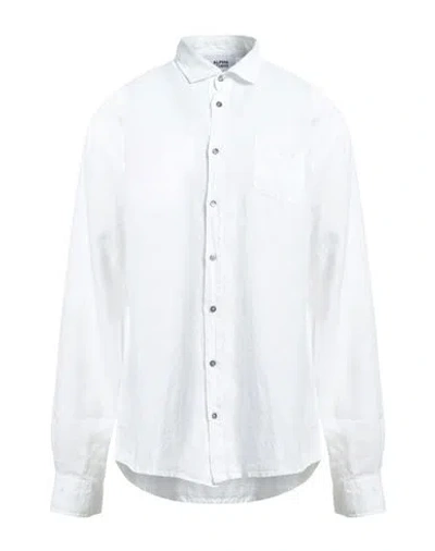 Alpha Studio Man Shirt White Size 46 Linen