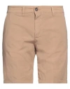 Alpha Studio Man Shorts & Bermuda Shorts Camel Size 38 Cotton, Elastane In Beige