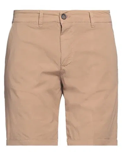 Alpha Studio Man Shorts & Bermuda Shorts Camel Size 38 Cotton, Elastane In Beige