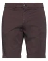 Alpha Studio Man Shorts & Bermuda Shorts Chocolate Brown Size 38 Cotton, Elastane