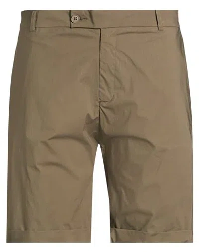 Alpha Studio Man Shorts & Bermuda Shorts Military Green Size 40 Cotton, Elastane In Brown