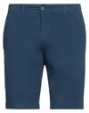 Alpha Studio Man Shorts & Bermuda Shorts Navy Size 34 Cotton, Elastane In Navy Blue