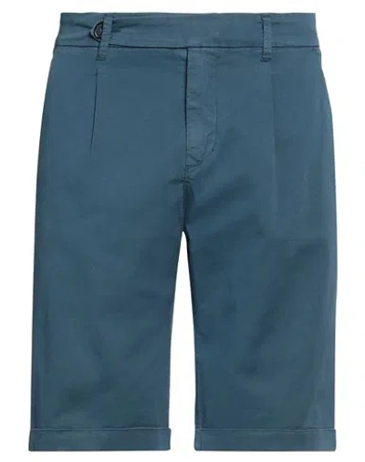 Alpha Studio Man Shorts & Bermuda Shorts Slate Blue Size 30 Cotton, Viscose, Elastane