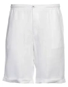 Alpha Studio Man Shorts & Bermuda Shorts White Size 38 Linen