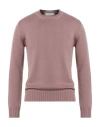 Alpha Studio Man Sweater Antique Rose Size 44 Wool In Pink