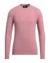 Alpha Studio Man Sweater Antique Rose Size 44 Wool In Pink