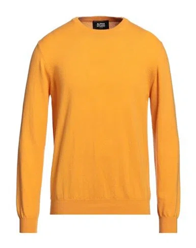 Alpha Studio Man Sweater Apricot Size 42 Cashmere In Orange