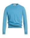 Alpha Studio Man Sweater Azure Size 44 Cotton In Blue