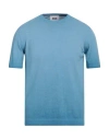 Alpha Studio Man Sweater Azure Size 46 Cotton In Blue