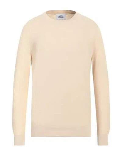 Alpha Studio Man Sweater Beige Size 40 Cotton