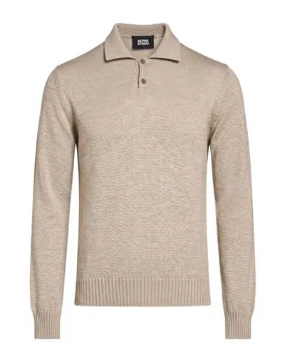 Alpha Studio Man Sweater Beige Size 40 Wool In Neutral