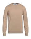 Alpha Studio Man Sweater Beige Size 42 Cotton In Brown