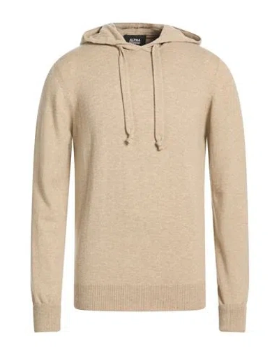 Alpha Studio Man Sweater Beige Size 42 Geelong Wool In Burgundy