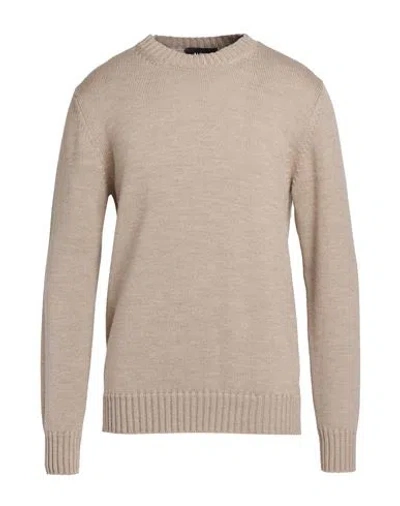 Alpha Studio Man Sweater Beige Size 42 Merino Wool In Neutral