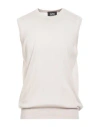 Alpha Studio Man Sweater Beige Size 42 Merino Wool In White