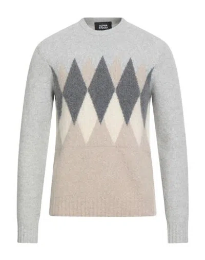 Alpha Studio Man Sweater Beige Size 42 Metallic Fiber, Polyamide, Cashmere, Elastane In Multi