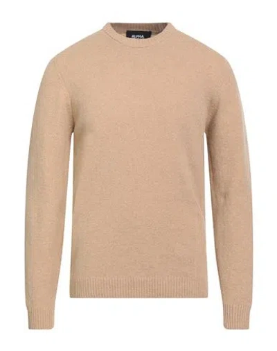 Alpha Studio Man Sweater Beige Size 42 Recycled Wool, Wool, Recycled Polyamide, Polyamide, Elastane In Brown
