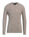 Alpha Studio Man Sweater Beige Size 44 Alpaca Wool, Acrylic, Polyester, Wool In Beige
