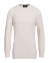 Alpha Studio Man Sweater Cream Size 46 Merino Wool In Beige