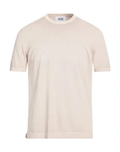 Alpha Studio Man Sweater Beige Size 44 Cotton In Neutral