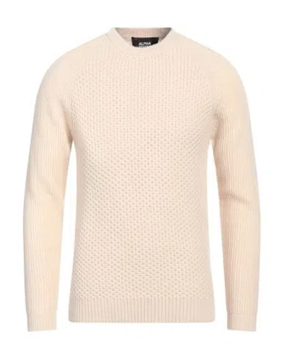 Alpha Studio Man Sweater Beige Size 44 Wool, Cashmere