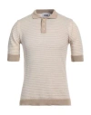 Alpha Studio Man Sweater Beige Size 46 Linen, Cotton In Beige