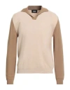 Alpha Studio Man Sweater Beige Size 48 Merino Wool, Alpaca Wool, Polyamide