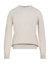 Alpha Studio Man Sweater Beige Size 48 Merino Wool, Leather In Neutral