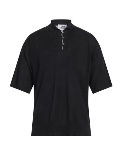 Alpha Studio Man Sweater Black Size 34 Linen, Cotton