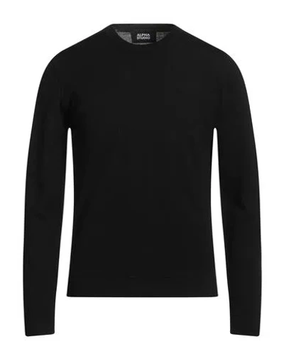 ALPHA STUDIO ALPHA STUDIO MAN SWEATER BLACK SIZE 38 MERINO WOOL