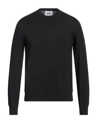 Alpha Studio Man Sweater Black Size 40 Cotton