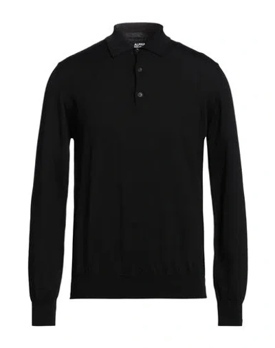 Alpha Studio Man Sweater Black Size 40 Merino Wool
