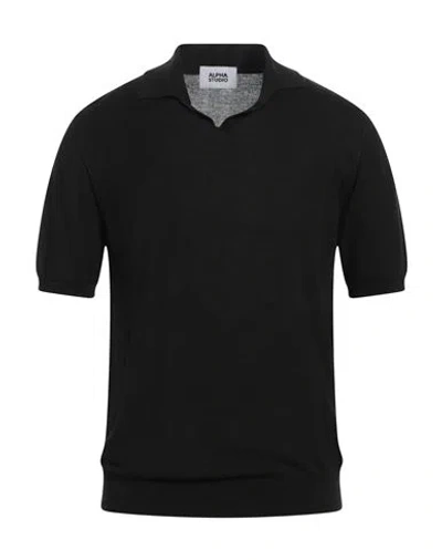 Alpha Studio Man Sweater Black Size 42 Cotton
