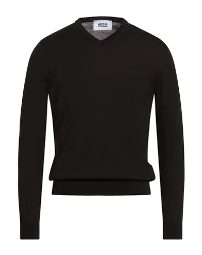 Alpha Studio Man Sweater Black Size 44 Cotton