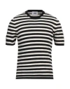 Alpha Studio Man Sweater Black Size 44 Cotton, Polyamide, Elastane In Black