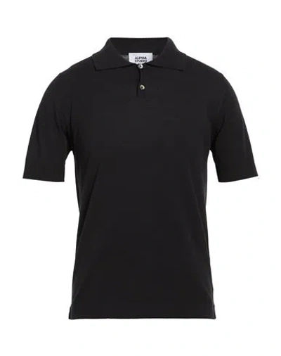 Alpha Studio Man Sweater Black Size 44 Cotton, Polyester