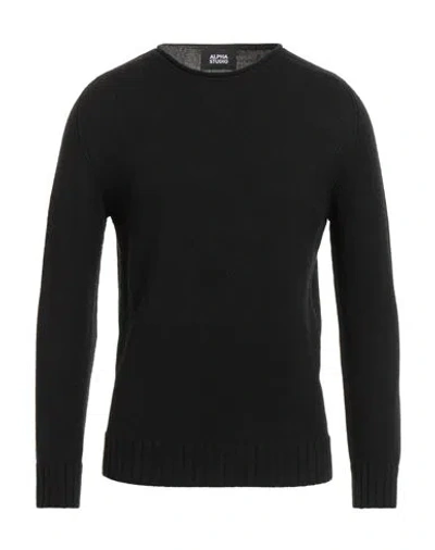 Alpha Studio Man Sweater Black Size 44 Merino Wool