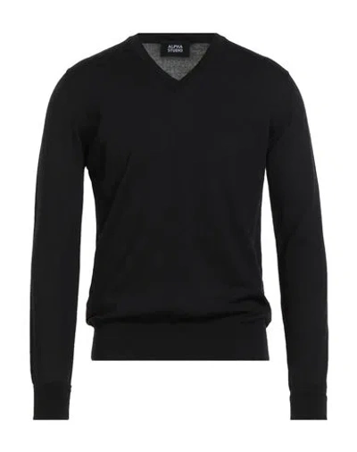 ALPHA STUDIO ALPHA STUDIO MAN SWEATER BLACK SIZE 44 MERINO WOOL