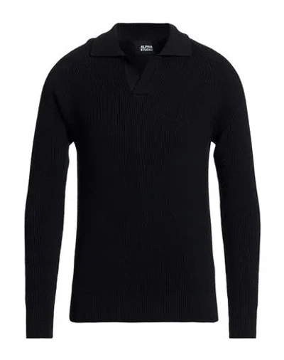 Alpha Studio Man Sweater Black Size 44 Merino Wool
