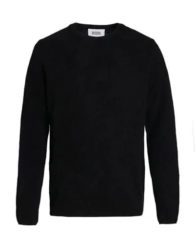 ALPHA STUDIO ALPHA STUDIO MAN SWEATER BLACK SIZE 44 VIRGIN WOOL, POLYAMIDE