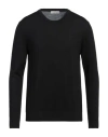 Alpha Studio Man Sweater Black Size 44 Wool, Cashmere, Silk In Black