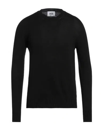 Alpha Studio Man Sweater Black Size 46 Cotton