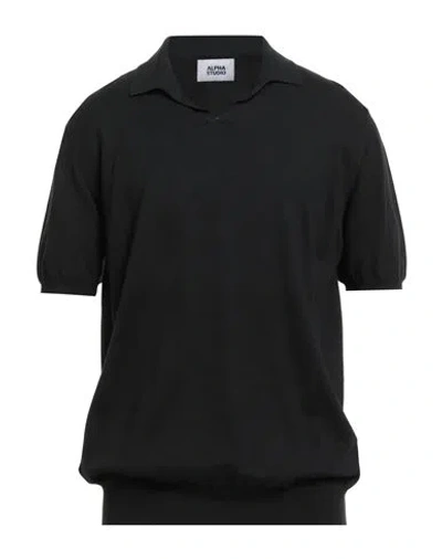Alpha Studio Man Sweater Black Size 48 Cotton
