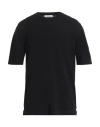 Alpha Studio Cotton Crepe T-shirt In Black