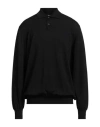 Alpha Studio Man Sweater Black Size 50 Merino Wool In Black